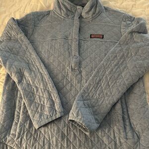 Vineyard Vines Quilted Pullover - Light Blue